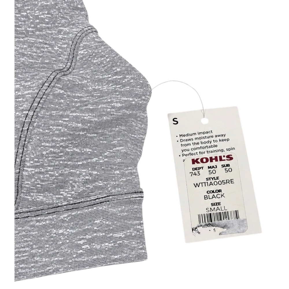 Tek Gear Womens Ultrastretch Medium Support Front Zip Sports Bra Gray Small - Picture 6 of 6